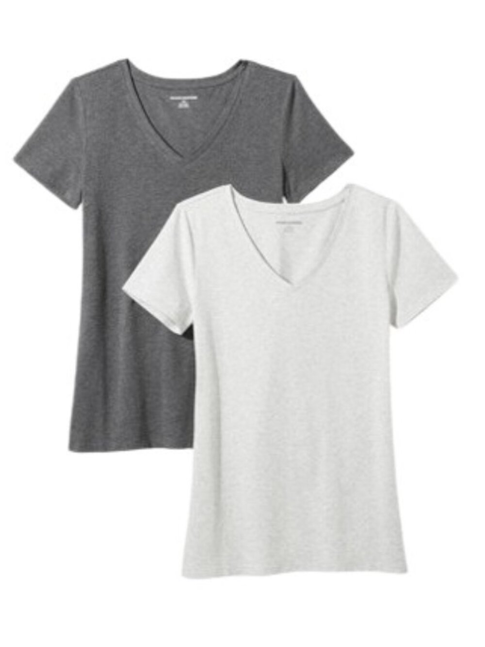 NEW 2 Pack Grey V Neck T Shirts Women’s Basic Tees Size XXL